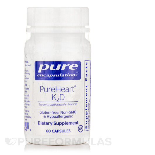 Основное фото товара Pure Encapsulations, Витамины D3 + K2, PureHeart K2D, 60 капсул