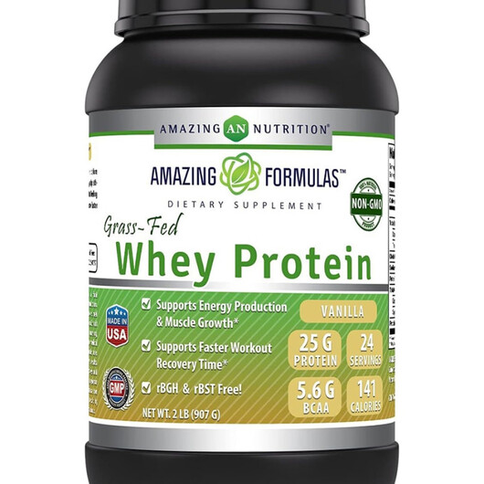 Основне фото товару Amazing Formulas Grass-Fed Whey Protein Vanilla Flavor Основне фото товару Amazing Formulas Grass-Fed Whey Protein Vanilla Flavor, Протеїн,