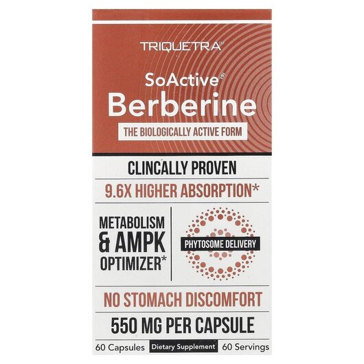 Основне фото товару SoActive Berberine Основне фото товару Triquetra Health, SoActive Berberine, Берберин, 60 капсул