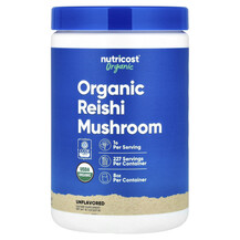 Organic Reishi Mushroom Unflavored Грибы Nutricost 227 г