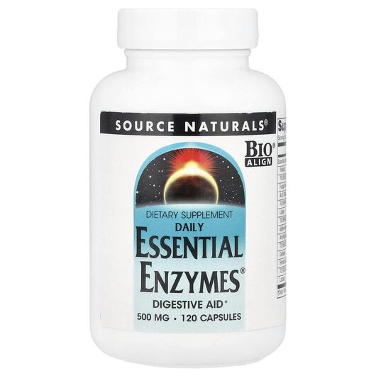 Основное фото товара Source Naturals, Ферменты, Daily Essential Enzymes 500 mg, 120 ка