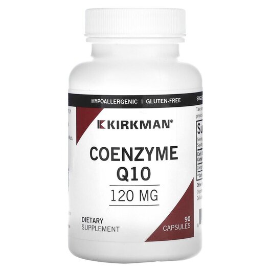 Основное фото товара Kirkman, Коэнзим CoQ10, Coenzyme Q10 120 mg Hypoallergenic, 90 ка