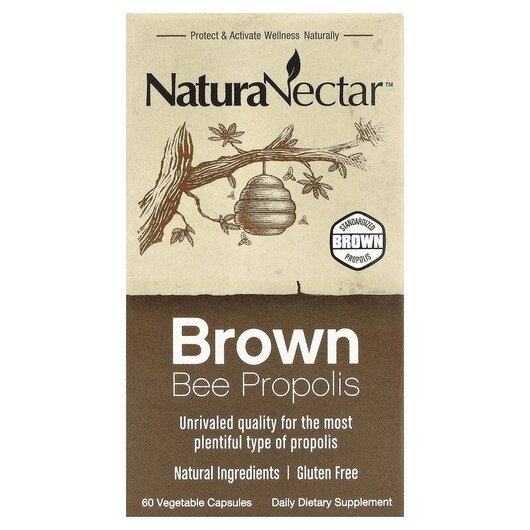 Основное фото товара Natura Nectar, Прополис, Brown Bee Propolis, 60 капсул