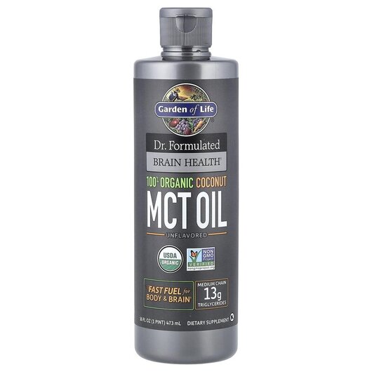 Основне фото товару Garden of Life, MCT Oil, МСТ Олія, 473 мл