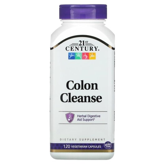 Основне фото товару Colon Cleanse Основне фото товару 21st Century, Colon Cleanse, Підтримка кишківника, 120 капсул