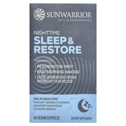 Основное фото товара Nighttime Sleep & Restore Основное фото товара Sunwarrior, Поддержка сна, Nighttime Sleep & Restore, 60 капс