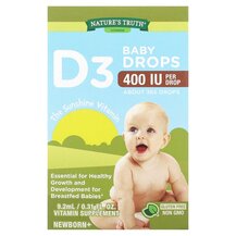 Vitamins D3 Baby Drops Newborn+ 400 IU Витамины Nature's