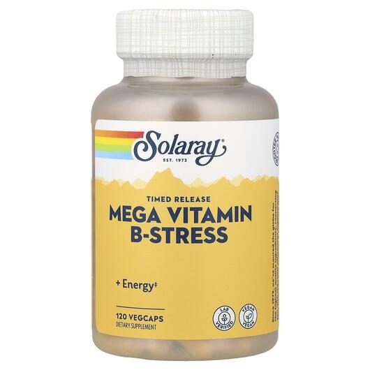 Основное фото товара Solaray, Мега Витамин B, Mega B-Stress, 120 капсул