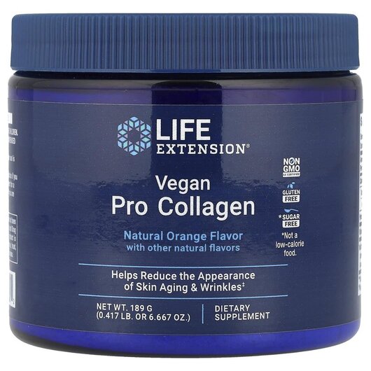Основне фото товару Life Extension, Vegan Pro Collagen Natural Orange, Колаген, 189 г
