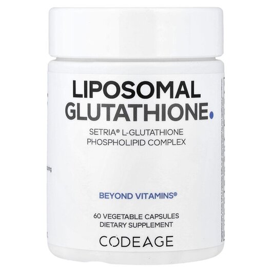 Основне фото товару CodeAge, Antioxidant Lipsomal Glutathione, L-Глутатіон, 60 капсул
