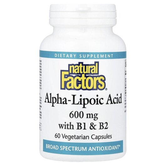 Основное фото товара Alpha-Lipoic Acid with B1 & B2 600 mg Основное фото товара Альфа-липоевая, Alpha-Lipoic Acid with B1 & B2 600 mg, 60 кап