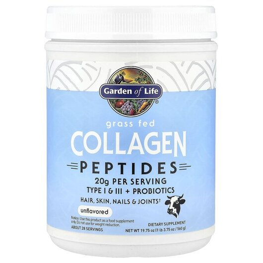 Основне фото товару Collagen Peptides Unflavored, Колагенові пептиди, 560 г
