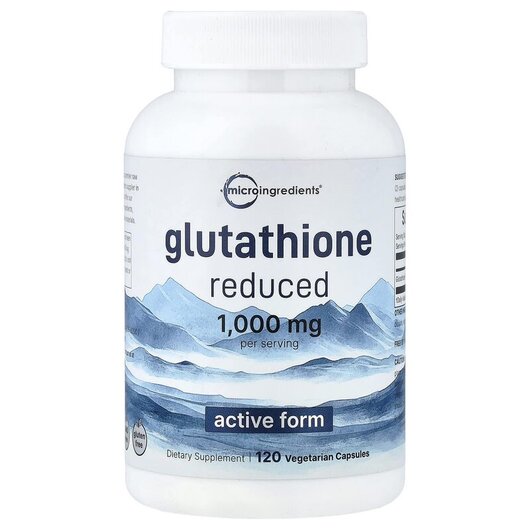 Основне фото товару Glutathione Reduced Основне фото товару Micro Ingredients, Glutathione Reduced, L-Глутатіон, 120 капсул