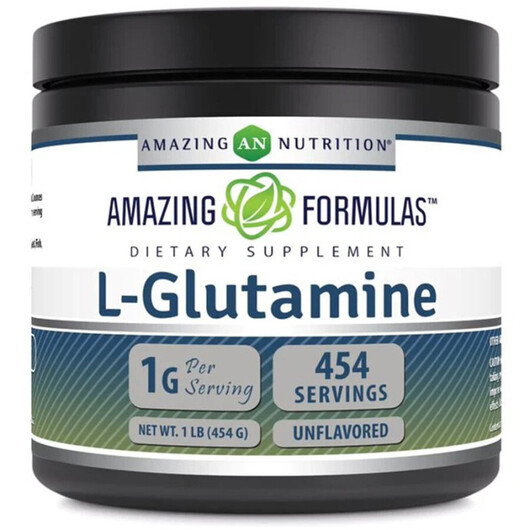 Основне фото товару Amazing Formulas L-Glutamine Основне фото товару Amazing Nutrition, Amazing Formulas L-Glutamine, L-Глутамін, 1 LB