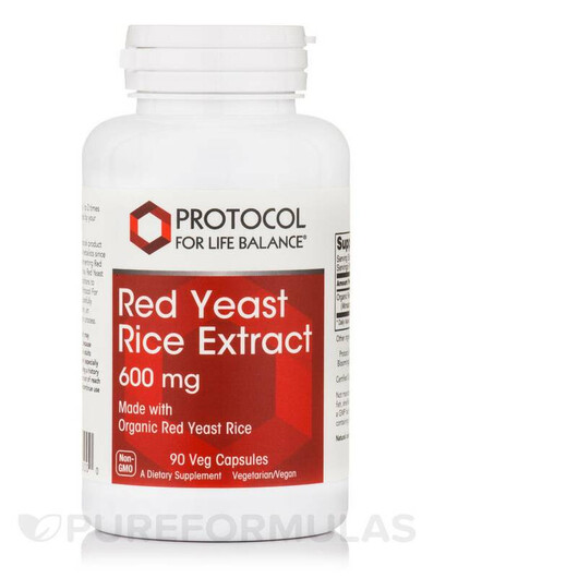 Основное фото товара Красный дрожжевой рис, Red Yeast Rice Extract 600 mg, 90 капсул