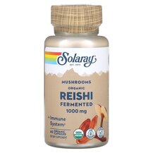 Fermented Reishi Mushroom 1000 mg Грибы Solaray 60 капсул