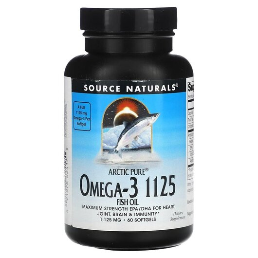 Основное фото товара Омега 3, Arctic Pure Omega-3 Fish Oil 1125 mg, 60 капсул