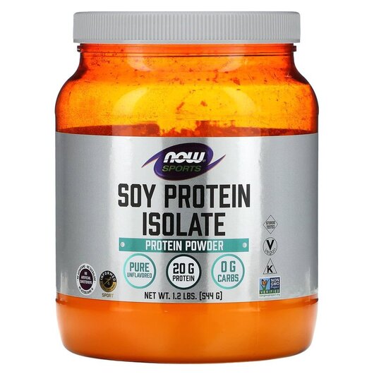 Основне фото товару Sports Soy Protein Isolate Natural Unflavored 1, Протеїн, 544 г