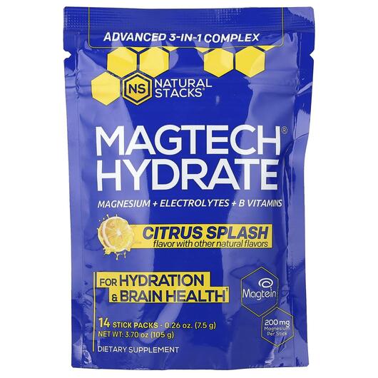 Основне фото товару Magtech Hydrate Citrus Splash Основне фото товару Natural Stacks, Magtech Hydrate Citrus Splash, Магній, 14 шт
