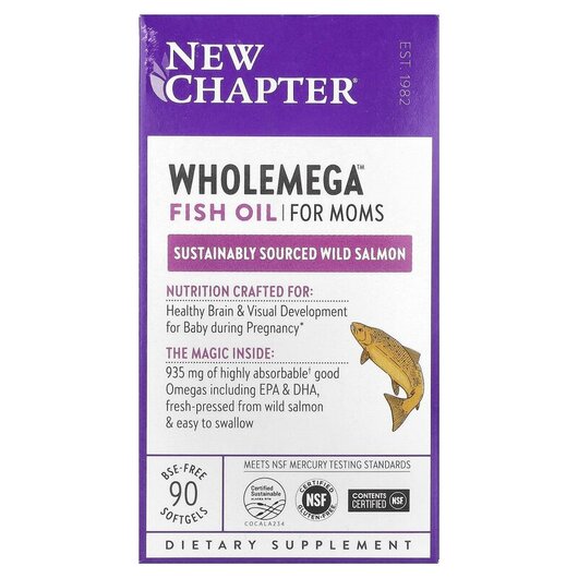 Основне фото товару Wholemega For Moms 500 mg, Омега для мам 500 мг, 90 капсул
