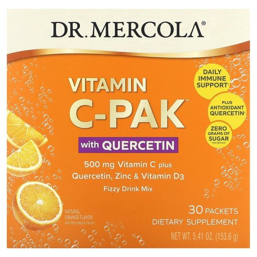 Основне фото товару Vitamin C-PAK with Quercetin Natural Orange 500 mg 30 Packets Основне фото товару Vitamin C-PAK with Quercetin Natural Orange 500, Кверцетин, 5.12