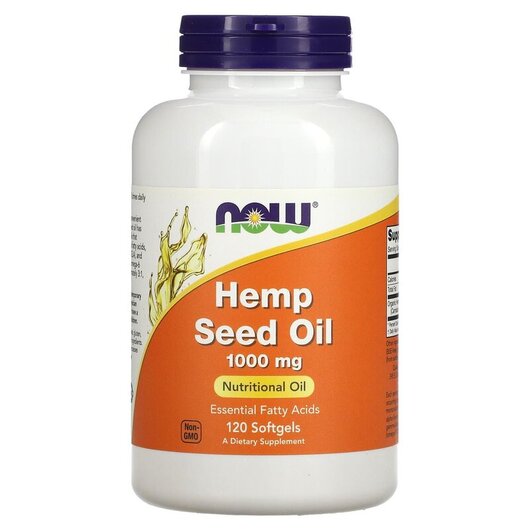 Основне фото товару NOW Foods, Hemp Seed Oil 1000 mg, Конопляний протеїн, 120 капсул