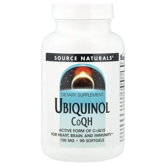 Основное фото товара Ubiquinol CoQH 100 mg Основное фото товара Убихинол CoQH 100 мг, Ubiquinol CoQH 100 mg 90, 90 капсул