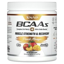 BCAAs Peach Mango БЦАА Snap Supplements 277 г BCAAs Peach Mango БЦАА Snap Supplements 277 г