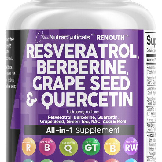Основное фото товара Resveratrol Berberine Grape Seed Extract Основное фото товара Ресвератрол, Resveratrol Berberine Grape Seed Extract, 60 капсул