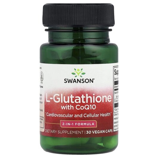 Основное фото товара L-Glutathione with CoQ10 Основное фото товара Swanson, Коэнзим CoQ10, L-Glutathione with CoQ10, 30 капсул