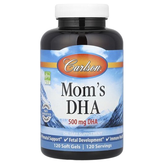 Основне фото товару Carlson, Mother's DHA 500 mg, ДГК, 120 капсул