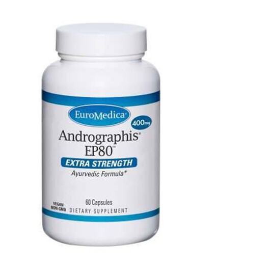 Основне фото товару EuroMedica, Andrographis EP80 Extra Strength, Андрографіс, 60 кап