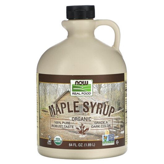 Основное фото товара NOW Foods, Кленовий сироп, Maple Syrup, 1.89 л