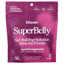 SuperBelly Gut-Building Hydration Drink Mix Powder Acai