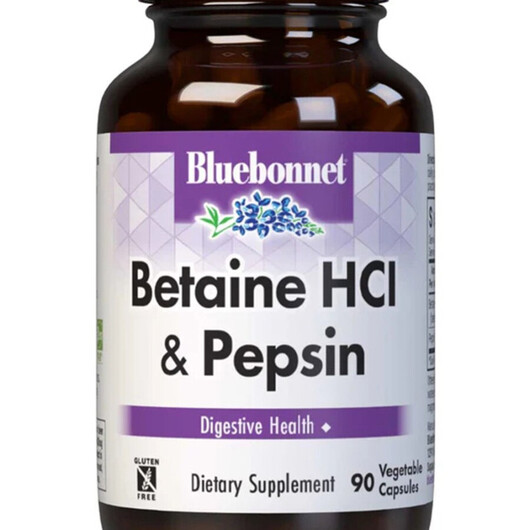 Основное фото товара Betaine HCI Plus Pepsin Основное фото товара Бетаин гидрохлорид, Betaine HCI Plus Pepsin, 90 капсул