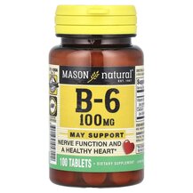 Вітамін B6 Піридоксин Vitamin B6 100 mg Mason 100 таблеток Вітамін B6 Піридоксин Vitamin B6 100 mg Mason 100 таблеток