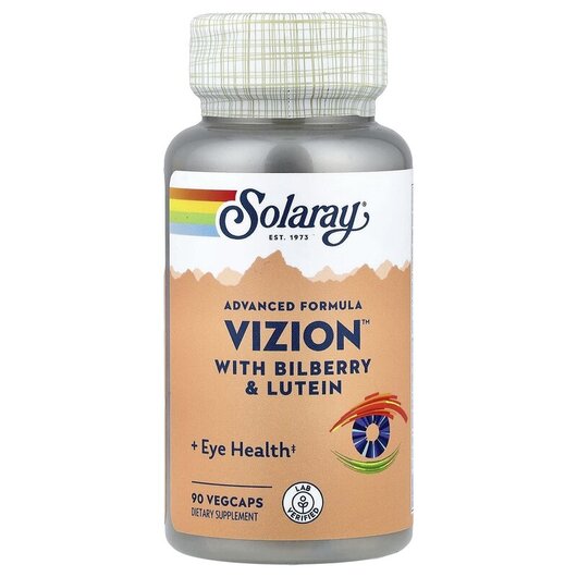 Основное фото товара Solaray, Поддержка зрения, Vizion with Blueberry & Lutein, 90