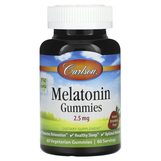 Основное фото товара Melatonin Gummies Natural Strawberry 2.5 mg Основное фото товара Melatonin Gummies Natural Strawberry 2.5, Мелатонин, 60 Vegetaria