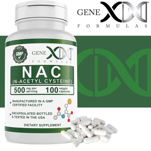 Основне фото товару Genex Formulas, NAC, N-ацетилцистеїн, 100 капсул