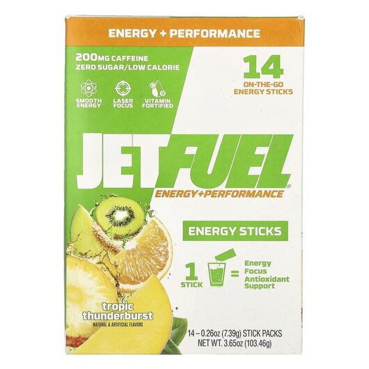 Основне фото товару JetFuel Energy+Performance Energy Sticks, Енергетичний напій, 7.3