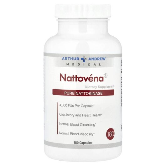 Основне фото товару Nattovena Pure Nattokinase 200 mg, Наттокіназа, 180 капсул