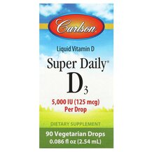 Super Daily D3 5000 IU 125 mcg Витамин D3 Carlson 2.54 мл