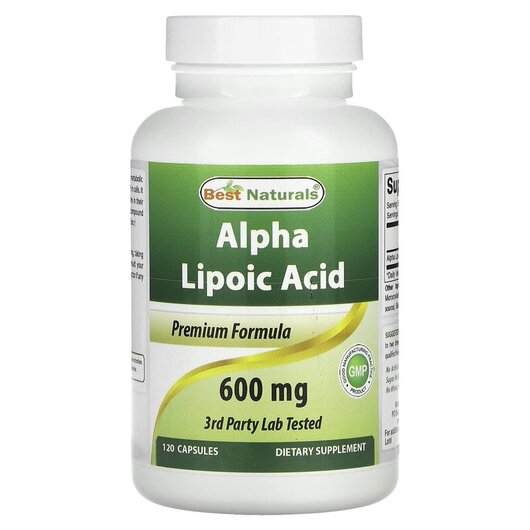 Основное фото товара Alpha Lipoic Acid 600 mg Основное фото товара Best Naturals, Альфа-липоевая, Alpha Lipoic Acid 600 mg, 120 капс
