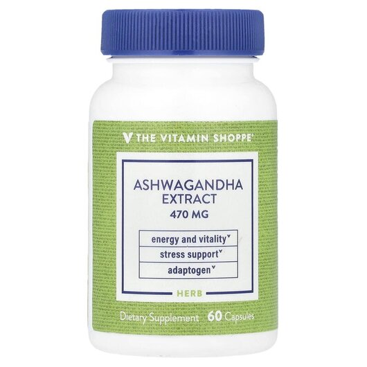 Основное фото товара Ashwagandha Extract 470 mg Основное фото товара TheVitaminShoppe, Ашваганда, Ashwagandha Extract 470 mg, 60 капсу