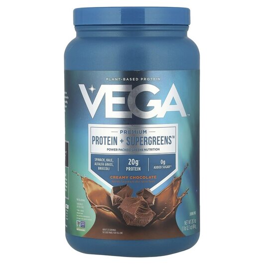 Основное фото товара Protein & Greens Chocolate Flavored Основное фото товара Vega, Протеин, Protein & Greens Chocolate, 814 г