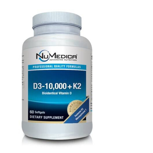 Основне фото товару NuMedica, D3-10000 + K2, Вітаміни D3 K2, 60 капсул
