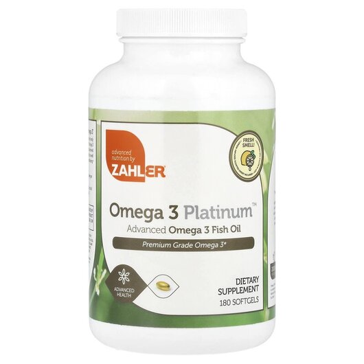 Основне фото товару Omega 3 Platinum Advanced Omega 3 Fish Oil 2000 mg, Омега 3, 180 