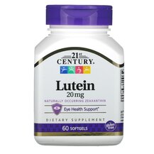 Лютеїн 20 мг Lutein 20 mg 21st Century 60 капсул Лютеїн 20 мг Lutein 20 mg 21st Century 60 капсул