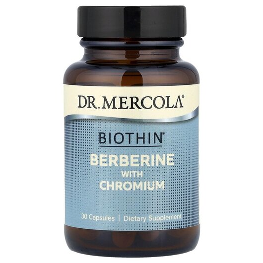 Основное фото товара Biothin Berberine with Chromium Основное фото товара Dr. Mercola, Берберин, Berberine with Chromium, 30 капсул