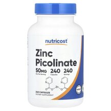 Zinc Picolinate 50 mg Цинк Пиколинат Nutricost 240 капсул